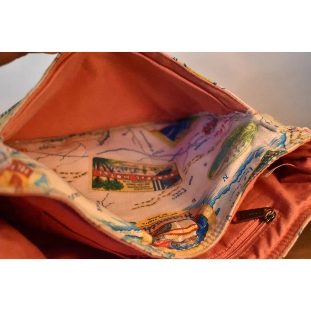 Vintage FOSSIL St Moritz Multi Color Traveler Map Print California
